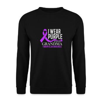 I wear purple for my grandma - Unisex Sweatshirt - black - Front - Alina (178cm) & Michal (187cm)
