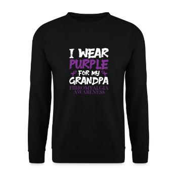 I wear purple for my grandfather - Unisex Sweatshirt - black - Front - Alina (178cm) & Michal (187cm)