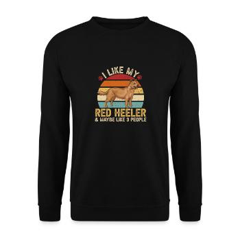 Australian Cattle Dog Red Blue Heeler - Unisex Pullover - Schwarz - Vorne - Alina (178cm) & Michal (187cm)