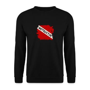 Tauchlehrer Taucher Tieftauchen Divemaster Student - Unisex Pullover - Schwarz - Vorne - Alina (178cm) & Michal (187cm)