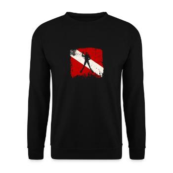 Drapeau de plongée Drôle de plongeur Amoureux de la plongée Océan - Sweat-shirt Unisexe - noir - Devant - Alina (178cm) & Michal (187cm)