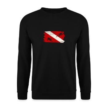 Drapeau de plongée Drôle de plongeur Amoureux de la plongée Océan - Sweat-shirt Unisexe - noir - Devant - Alina (178cm) & Michal (187cm)