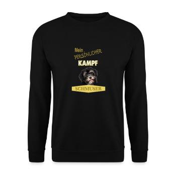 Mein persönlicher Kampfschmuser - Havaneser - Unisex Pullover - Schwarz - Vorne - Alina (178cm) & Michal (187cm)