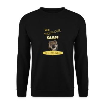 Mein persönlicher Kampfschmuser - Eurasier - Unisex Pullover - Schwarz - Vorne - Alina (178cm) & Michal (187cm)