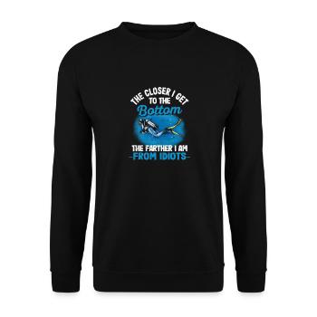 Plus je me rapproche de la raison, plus c’est drôle - Sweat-shirt Unisexe - noir - Devant - Alina (178cm) & Michal (187cm)