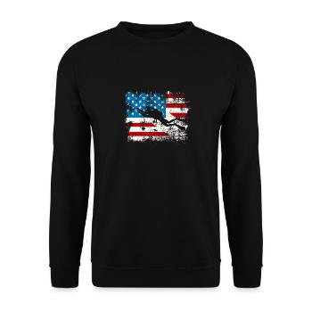 Plongée Drapeau Américain Plongeur Down Plongée US - Sweat-shirt Unisexe - noir - Devant - Alina (178cm) & Michal (187cm)