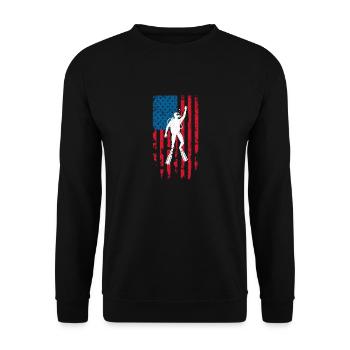 Tauchen Amerikanische Flagge Diver Down Tauchen US - Unisex Pullover - Schwarz - Vorne - Alina (178cm) & Michal (187cm)