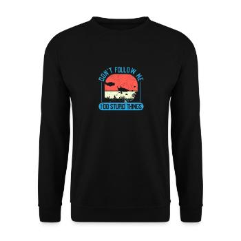 Ne me suis pas, je fais des choses stupides Tauchen Tauchen - Sweat-shirt Unisexe - noir - Devant - Alina (178cm) & Michal (187cm)