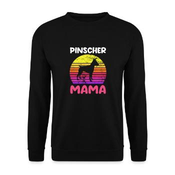 Chien Pinscher Mama - Sweat-shirt Unisexe - noir - Devant - Alina (178cm) & Michal (187cm)