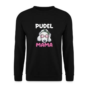 Hund Pudel Mama - Unisex Pullover - Schwarz - Vorne - Alina (178cm) & Michal (187cm)