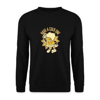 Retro Funny Beer - Unisex Sweatshirt - black - Front - Alina (178cm) & Michal (187cm)