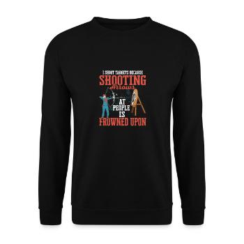 I Shoot Targets Because Shooting Arrows Archery Ar - Unisex Pullover - Schwarz - Vorne - Alina (178cm) & Michal (187cm)