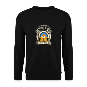 If It Involves Archery & Beer Count Me In Archer T - Unisex Pullover - Schwarz - Vorne - Alina (178cm) & Michal (187cm)