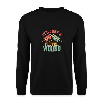It's Just A Fletch Wound Archery Target Bow & Arro - Unisex Pullover - Schwarz - Vorne - Alina (178cm) & Michal (187cm)