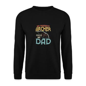 My Favorite Archer Calls Me Dad Archery Target Bow - Unisex Pullover - Schwarz - Vorne - Alina (178cm) & Michal (187cm)