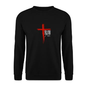 Jeremiah 29 11 Christian Religious Bible Chapter - Unisex Sweatshirt - black - Front - Alina (178cm) & Michal (187cm)