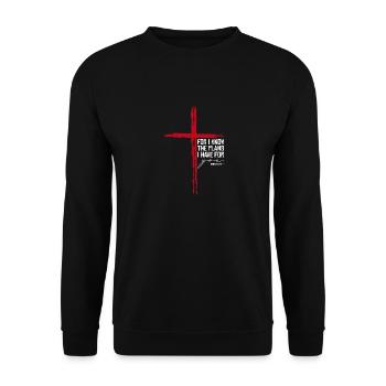 Jeremiah 29 11 Christian Religious Inspirational - Unisex Sweatshirt - black - Front - Alina (178cm) & Michal (187cm)