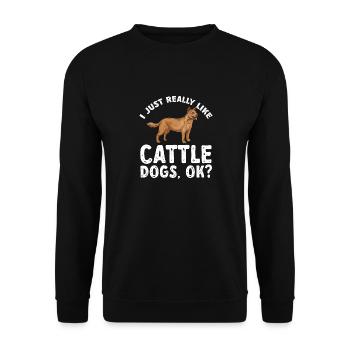 Australian Cattle Dog Red Blue Heeler - Unisex Pullover - Schwarz - Vorne - Alina (178cm) & Michal (187cm)