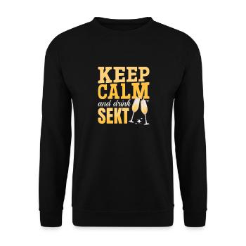 RESTEZ CALME et buvez Sekt - Mädelsabend Pegel - Sweat-shirt Unisexe - noir - Devant - Alina (178cm) & Michal (187cm)