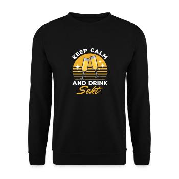 RESTEZ CALME et buvez Sekt - Mädelsabend Pegel - Sweat-shirt Unisexe - noir - Devant - Alina (178cm) & Michal (187cm)