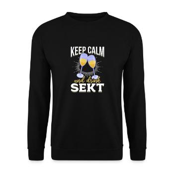 RESTEZ CALME et buvez Sekt - Mädelsabend Pegel - Sweat-shirt Unisexe - noir - Devant - Alina (178cm) & Michal (187cm)