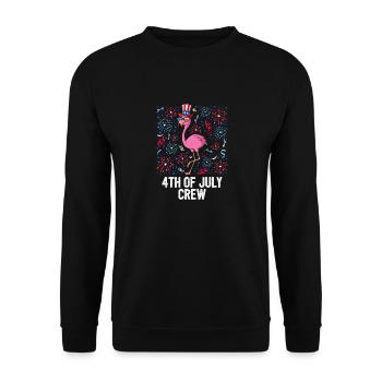 4th Of July Crew Flamingo With US Sunglasses And - Unisex Pullover - Schwarz - Vorne - Alina (178cm) & Michal (187cm)