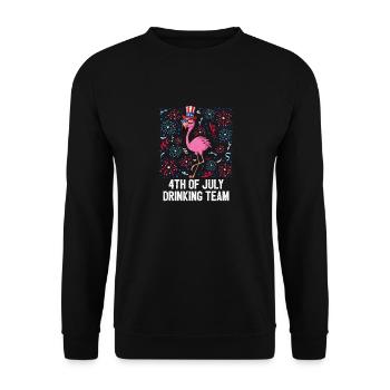 4th Of July Drinking Team American Flag Flamingo - Unisex Pullover - Schwarz - Vorne - Alina (178cm) & Michal (187cm)