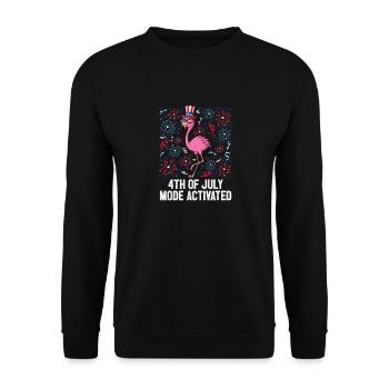 4th Of July Flamingo Sunglasses US Flag Hat Mode - Unisex Pullover - Schwarz - Vorne - Alina (178cm) & Michal (187cm)