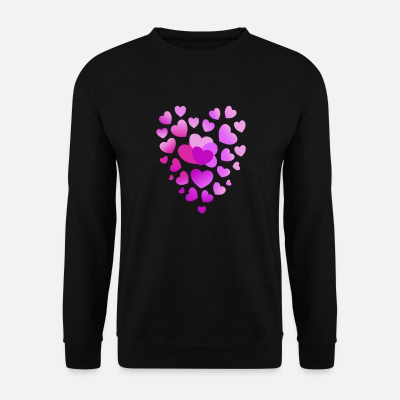 rosa Herzen pinkes Herz - Unisex Pullover - Schwarz