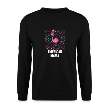 4th Of July American Mama Flamingo US Flag Pride - Unisex Pullover - Schwarz - Vorne - Alina (178cm) & Michal (187cm)