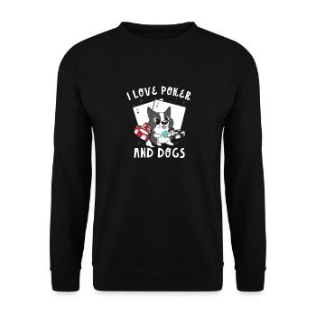 Playing Cards Flop Aces Spades I Love Poker And Do - Unisex Sweatshirt - black - Front - Alina (178cm) & Michal (187cm)
