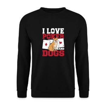 I Love Poker And Dogs Flop Cardgame Aces Spades - Unisex Sweatshirt - black - Front - Alina (178cm) & Michal (187cm)