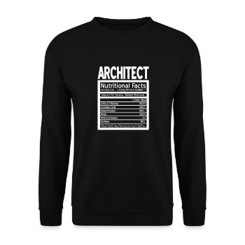 Drôles de faits nutritionnels d’un architecte rétro - Sweat-shirt Unisexe - noir - Devant - Alina (178cm) & Michal (187cm)