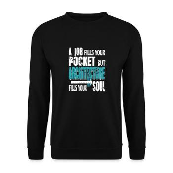 Architecture Fills Your Soul Retro Funny Architect - Unisex Pullover - Schwarz - Vorne - Alina (178cm) & Michal (187cm)