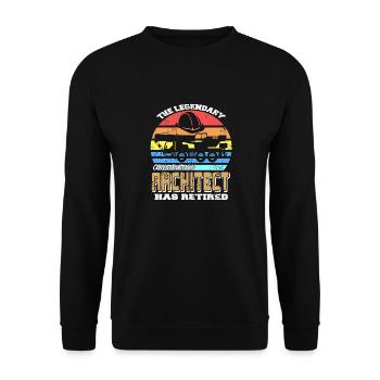 The Legendary Construction Architect Has Retired - Unisex Sweatshirt - black - Front - Alina (178cm) & Michal (187cm)