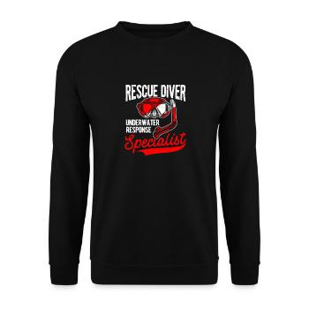 Rettungstaucher Unterwasserreaktionsspezialist - Unisex Pullover - Schwarz - Vorne - Alina (178cm) & Michal (187cm)