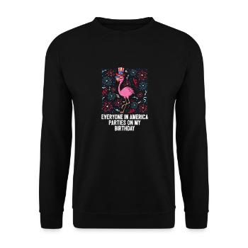 4 juillet Tout le monde en Amérique Flamingo US - Sweat-shirt Unisexe - noir - Devant - Alina (178cm) & Michal (187cm)