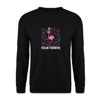 4th Of July Feelin Patriotic Flamingo Bird US - Unisex Pullover - Schwarz - Vorne - Alina (178cm) & Michal (187cm)