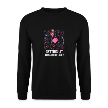 S’allumer ce 4 juillet Flamingo Bird US - Sweat-shirt Unisexe - noir - Devant - Alina (178cm) & Michal (187cm)