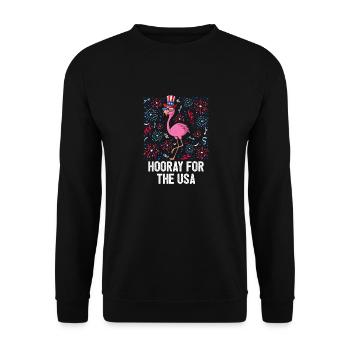 4 juillet Hourra pour le drapeau américain - Sweat-shirt Unisexe - noir - Devant - Alina (178cm) & Michal (187cm)