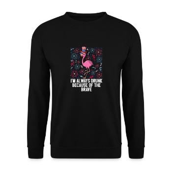 4 juillet Je suis toujours ivre à cause des courageux - Sweat-shirt Unisexe - noir - Devant - Alina (178cm) & Michal (187cm)