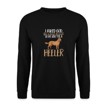 Australian Cattle Dog Red Blue Heeler - Unisex Pullover - Schwarz - Vorne - Alina (178cm) & Michal (187cm)