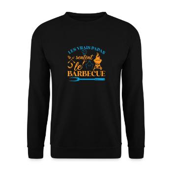 Papa Barbecue Apéro Fête des Pères Anniversaire - Sweat-shirt Unisexe - noir - Devant - Alina (178cm) & Michal (187cm)