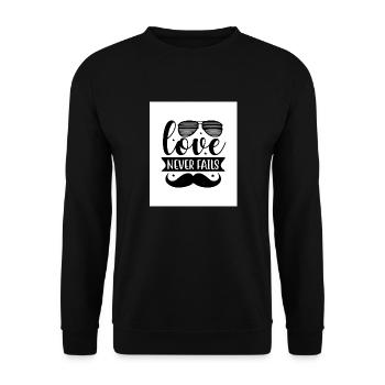 Love never fails - Unisex Sweatshirt - black - Front - Alina (178cm) & Michal (187cm)