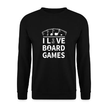 boardgame chess backgammon game night - Unisex Pullover - Schwarz - Vorne - Alina (178cm) & Michal (187cm)