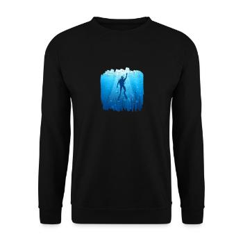 Plongée Silhouette Drôle de plongée en apnée plongée sous-marine - Sweat-shirt Unisexe - noir - Devant - Alina (178cm) & Michal (187cm)
