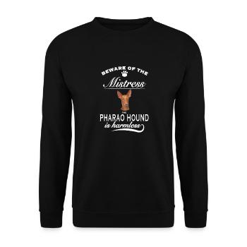 Beware of the mistress, harmless Pharaoh Hound - Unisex Sweatshirt - black - Front - Alina (178cm) & Michal (187cm)