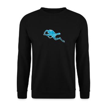 Tauchen Korallenriff Ozean Taucher Silhouette - Unisex Pullover - Schwarz - Vorne - Alina (178cm) & Michal (187cm)