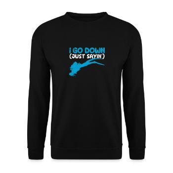 I'm going down, just like that Funny diving - Unisex Sweatshirt - black - Front - Alina (178cm) & Michal (187cm)