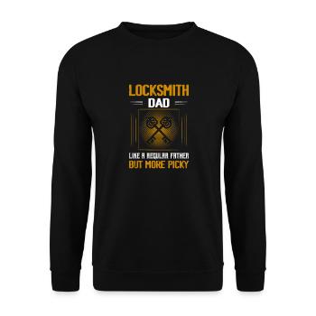 Père serrurier comme un père ordinaire mais plus difficile - Sweat-shirt Unisexe - noir - Devant - Alina (178cm) & Michal (187cm)